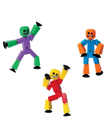 StikBot Paquete de 3 Figuras Locas Zing - Juguete Creativo