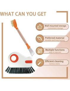 Juego de Cepillos de Limpieza JIANGLAI 2 en 1 Naranja 2