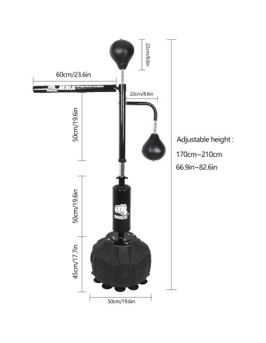 Barra Giratoria INNOLIFE para Boxeo con 2 Bolas de Velocidad