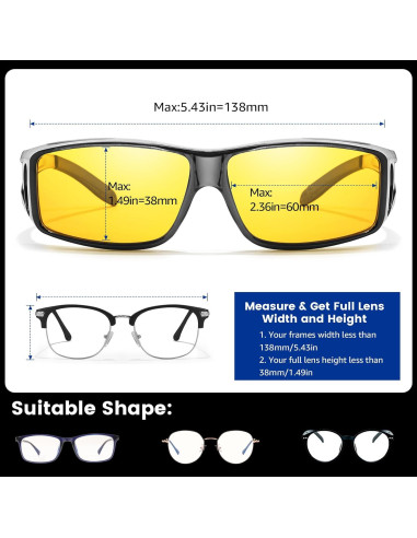 Gafas de Visión Nocturna SODQW Polarizadas Amarillas Unisex