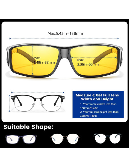 Gafas de Visión Nocturna SODQW Polarizadas Amarillas Unisex