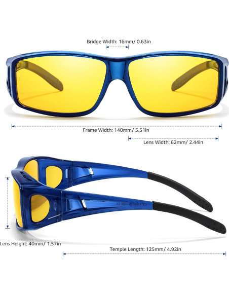 Gafas de Visión Nocturna SODQW Polarizadas Amarillas Unisex