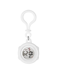 Reloj Digital Clip On JewelryWe - Blanco - Resistente al Agua