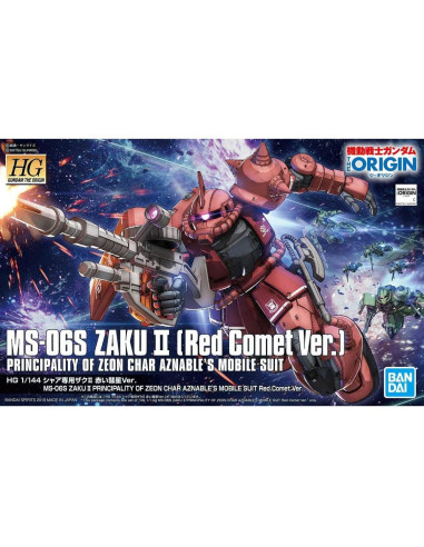 Modelo Zaku II Char Aznable 1/144 BANDAI SPIRITS con armas