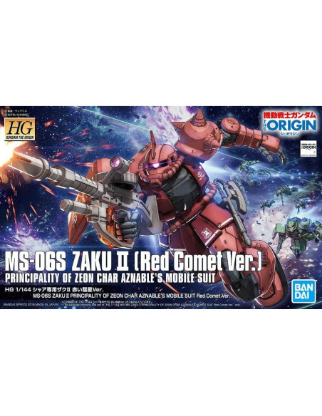 Modelo Zaku II Char Aznable 1/144 BANDAI SPIRITS con armas