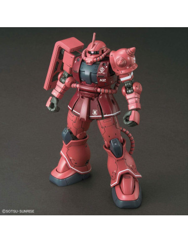 Modelo Zaku II Char Aznable 1/144 BANDAI SPIRITS con armas