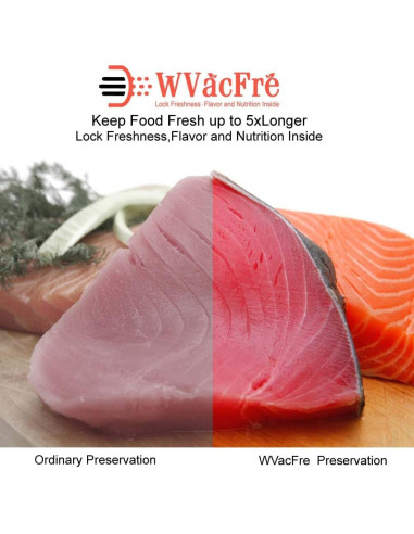 Paquete de 6 bolsas de sellado al vacío WVacFre 20m BPA libre