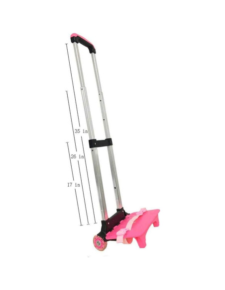 Carro de Mano VILINKOU Plegable Rosa 22.5 kg 6 Ruedas