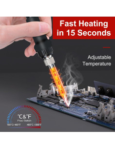 Soldador Inalámbrico Edtran 18V 60W Calentamiento Rápido 2