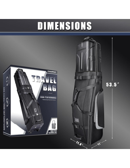 Bolsa de Viaje de Golf CHAMPKEY con Ruedas y Soporte