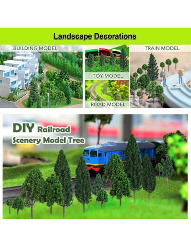 Árboles a Escala HO Mystear 50 Pcs 3.5cm 1:100 para Paisajismo