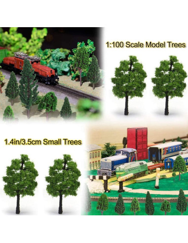 Árboles a Escala HO Mystear 50 Pcs 3.5cm 1:100 para Paisajismo
