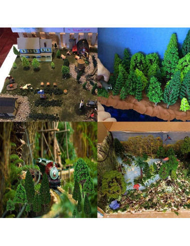 Árboles a Escala HO Mystear 50 Pcs 3.5cm 1:100 para Paisajismo