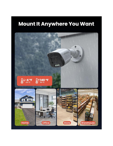 Sistema de Cámara de Seguridad 5MP Camstro 4 Cámaras PoE 2TB