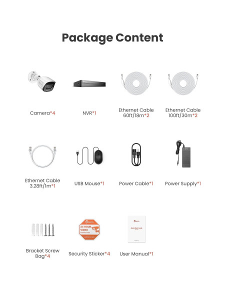 Sistema de Cámara de Seguridad 5MP Camstro 4 Cámaras PoE 2TB