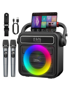 Máquina de Karaoke K300 con 2 Micrófonos y Bluetooth