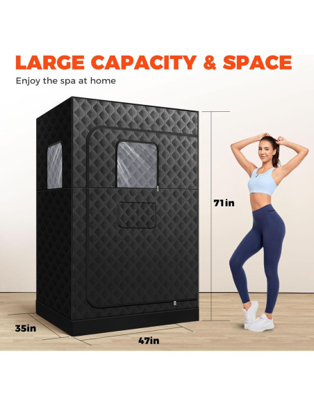 Sauna de Vapor Portátil Sidasu para 2 Personas 119x89x180cm