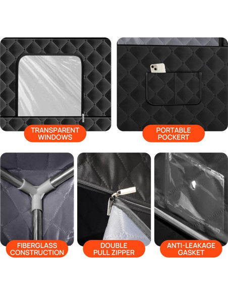 Sauna de Vapor Portátil Sidasu para 2 Personas 119x89x180cm