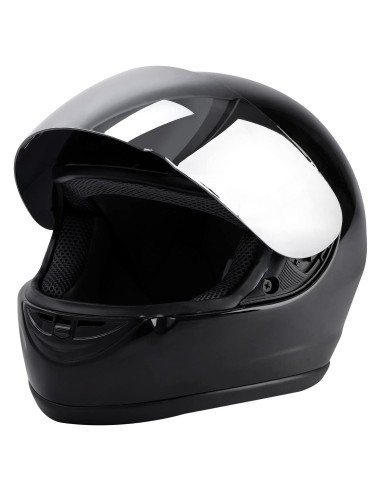 Casco TCMT Off-Road Negro Brillante con Visera Solar