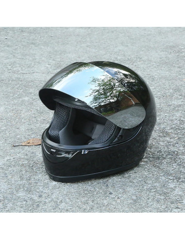 Casco TCMT Off-Road Negro Brillante con Visera Solar
