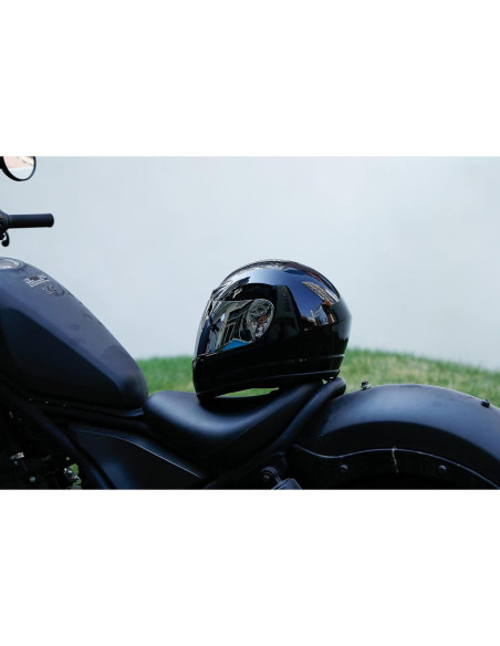 Casco TCMT Off-Road Negro Brillante con Visera Solar