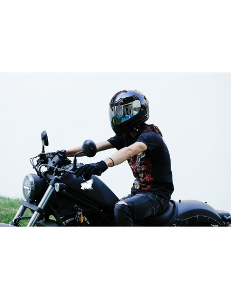 Casco TCMT Off-Road Negro Brillante con Visera Solar