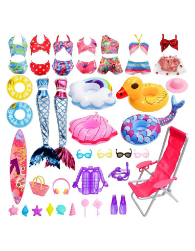 Accesorios para Muñeca CAILESS 36 Piezas Trajes de Baño