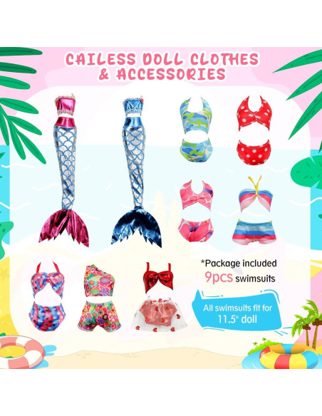 Accesorios para Muñeca CAILESS 36 Piezas Trajes de Baño