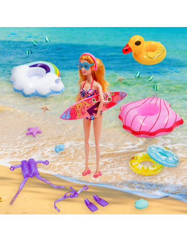 Accesorios para Muñeca CAILESS 36 Piezas Trajes de Baño