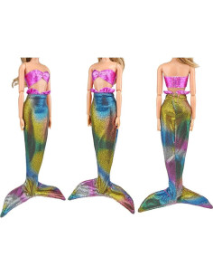 Vestido de Sirena E-TING para Muñeca 29 cm Rosa y Azul 2