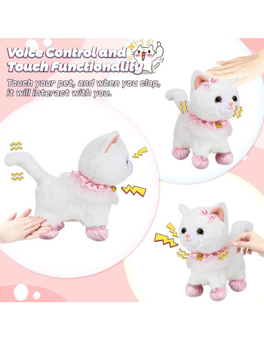 Juguete Interactivo Gato Blanco SHANTOU 21x9x22cm 3-6 años
