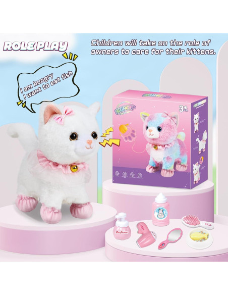 Juguete Interactivo Gato Blanco SHANTOU 21x9x22cm 3-6 años