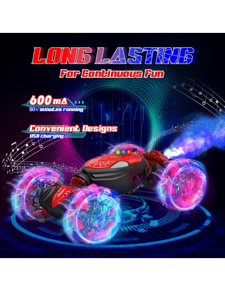 Coche Stunt Control Remoto Aleath 4WD 360 Luz y Música