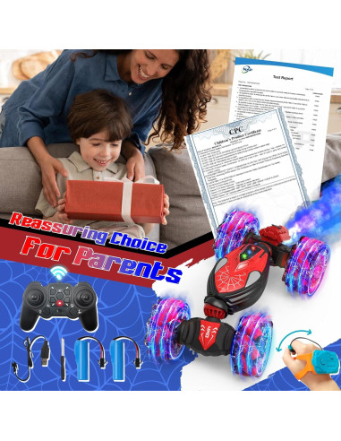 Coche Stunt Control Remoto Aleath 4WD 360 Luz y Música