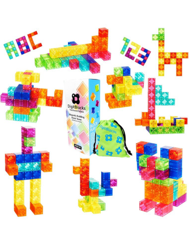 BrainSpark 48PCS Bloques Magnéticos Montessori 2.2cm