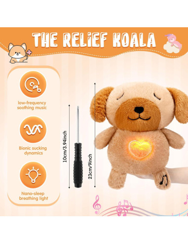 Animal de Peluche Respirador HyDren Cachorro 23 cm Calmante