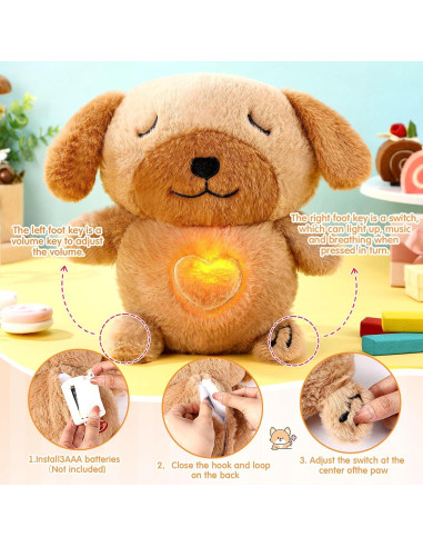 Animal de Peluche Respirador HyDren Cachorro 23 cm Calmante