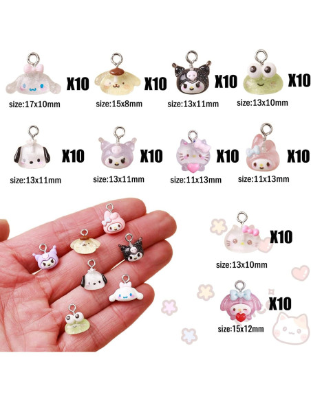 100 Piezas Encantadores de Resina YOKUSHI para Joyería DIY