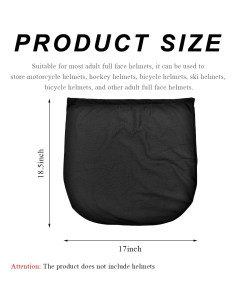 Bolsa para Casco KVAEY Negra, Tela de Nailon, Compacta 2