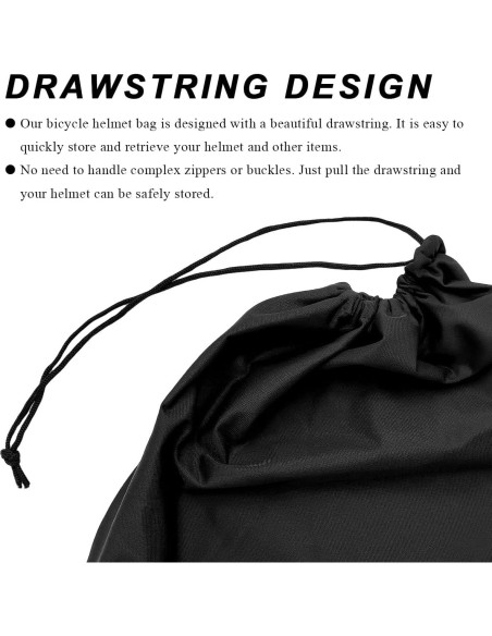 Bolsa para Casco KVAEY Negra, Tela de Nailon, Compacta