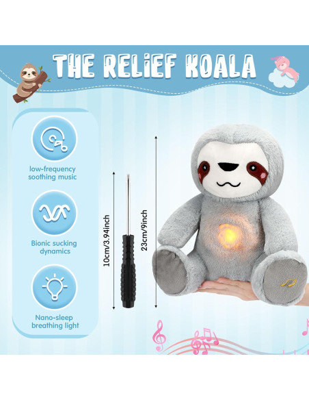 Animal de Peluche Respirador HyDren Perezoso 23 cm Calmante