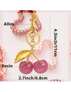 Llave de Cereza y Encanto de Bolsa Rosa - Accesorios Kawaii 2