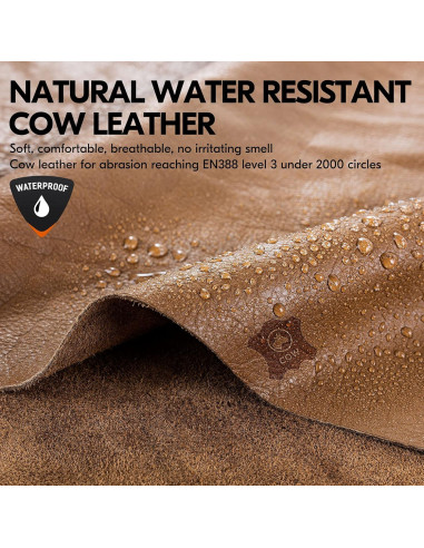 Guantes de Trabajo Vgo de Cuero Marrón Talla L Resistentes