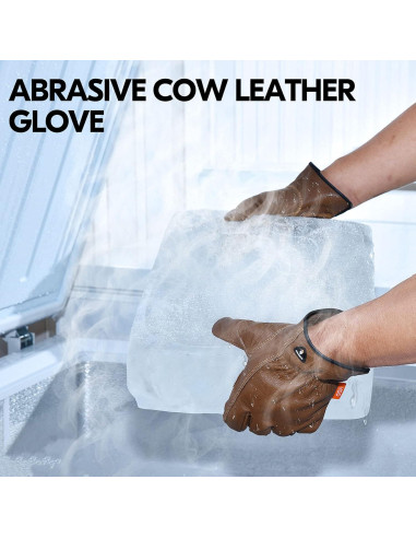 Guantes de Trabajo Vgo de Cuero Marrón Talla L Resistentes