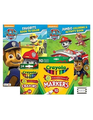 Set de Colorear Paw Patrol con 24 Crayones y 10 Marcadores Crayola