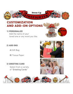 DolliBu Reno Bombero Peluche Personalizable 20 cm 2