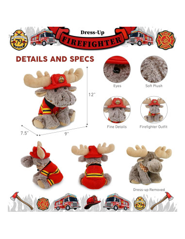 DolliBu Reno Bombero Peluche Personalizable 20 cm