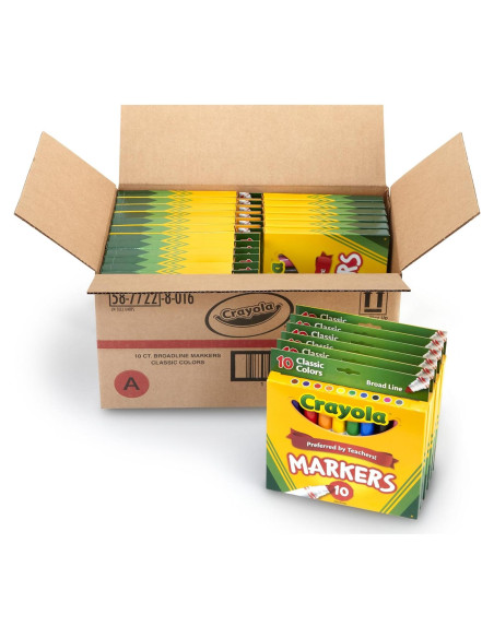 Marcadores Crayola Línea Ancha Clásicos 10 Colores Caja 24 Marcadores Crayola Línea Ancha Clásicos 10 Colores Caja 24