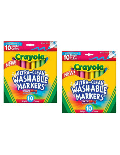 Marcadores Anchos Crayola Ultraclean 2 Paquetes 10 Colores