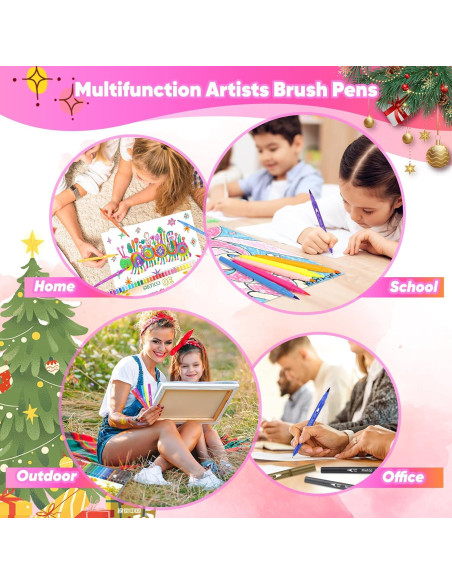 Marcadores Niutop 36 Colores Doble Punta Fina y Brocha